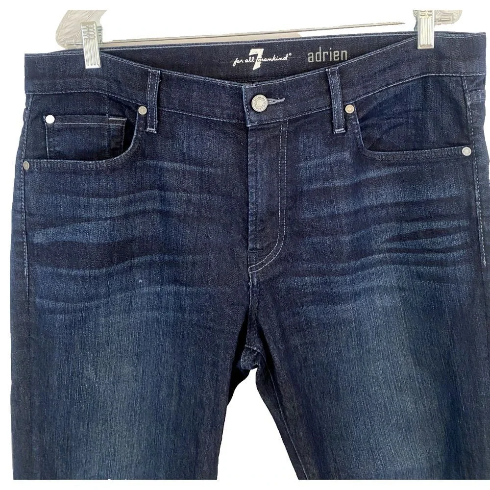 7 For All Mankind Mens Size 36x29 Blue Cotton Blend Adrien Straight Denim Jeans